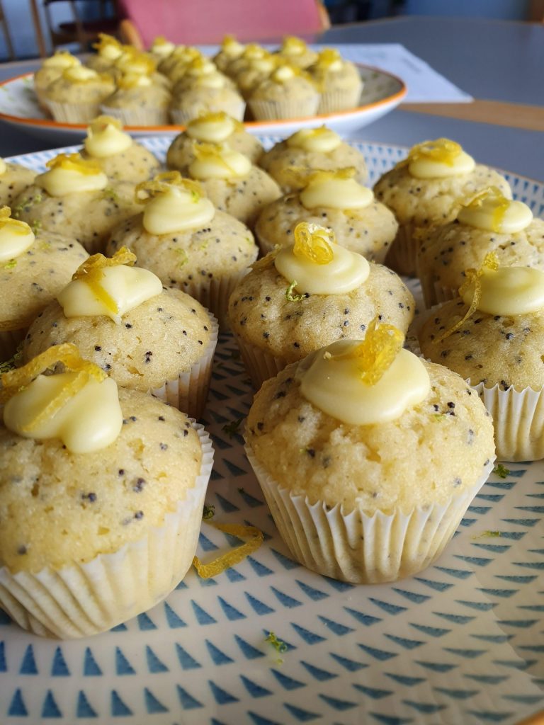 Citronmuffins med blå birkes